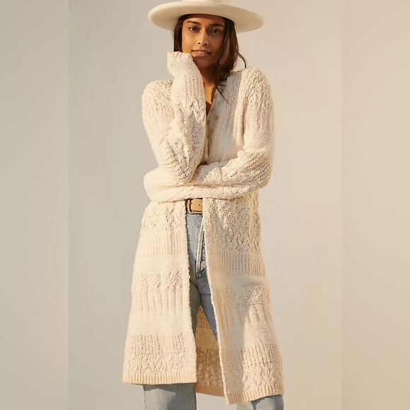 Dex Sweaters - Dex Women's Beige Textured Knit Cardigan